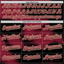 Загрузить изображение в средство просмотра галереи, Custom Black Crimson-Cream Abstract Color Blocks Fragment 3D Pattern Design Bomber Full-Snap Varsity Letterman Hoodie Jacket