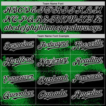 Загрузить изображение в средство просмотра галереи, Custom Black Grass Green-White Abstract Color Blocks Fragment 3D Pattern Design Bomber Full-Snap Varsity Letterman Hoodie Jacket