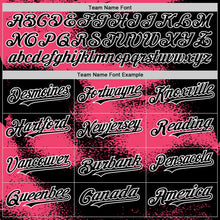 Загрузить изображение в средство просмотра галереи, Custom Black Neon Pink-White Abstract Color Blocks Fragment 3D Pattern Design Bomber Full-Snap Varsity Letterman Hoodie Jacket