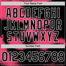 Загрузить изображение в средство просмотра галереи, Custom Black Neon Pink-White Abstract Color Blocks Fragment 3D Pattern Design Bomber Full-Snap Varsity Letterman Hoodie Jacket