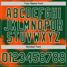 Загрузить изображение в средство просмотра галереи, Custom Green Orange-White Abstract Color Blocks Fragment 3D Pattern Design Bomber Full-Snap Varsity Letterman Hoodie Jacket