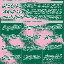 Загрузить изображение в средство просмотра галереи, Custom Kelly Green Light Pink-White Abstract Color Blocks Fragment 3D Pattern Design Bomber Full-Snap Varsity Letterman Hoodie Jacket