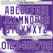 Загрузить изображение в средство просмотра галереи, Custom Purple White Abstract Color Blocks Fragment 3D Pattern Design Bomber Full-Snap Varsity Letterman Hoodie Jacket