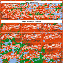 Charger l'image dans la galerie, Custom Orange Light Blue Grass Green-White Splash 3D Pattern Design Bomber Full-Snap Varsity Letterman Hoodie Jacket