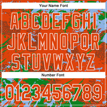 Charger l'image dans la galerie, Custom Orange Light Blue Grass Green-White Splash 3D Pattern Design Bomber Full-Snap Varsity Letterman Hoodie Jacket