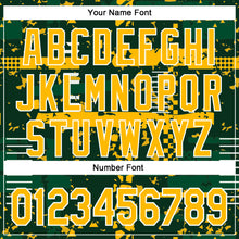 Загрузить изображение в средство просмотра галереи, Custom Green Gold Kelly Green-White Abstract Fragment Shape 3D Pattern Design Bomber Full-Snap Varsity Letterman Hoodie Jacket