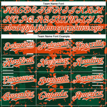 Загрузить изображение в средство просмотра галереи, Custom Green Orange Kelly Green-White Abstract Fragment Shape 3D Pattern Design Bomber Full-Snap Varsity Letterman Hoodie Jacket