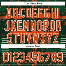 Загрузить изображение в средство просмотра галереи, Custom Green Orange Kelly Green-White Abstract Fragment Shape 3D Pattern Design Bomber Full-Snap Varsity Letterman Hoodie Jacket