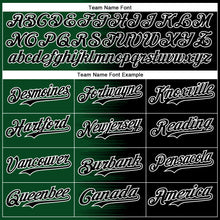 Charger l'image dans la galerie, Custom Green Black-White Gradient Line Bomber Full-Snap Varsity Letterman Hoodie Jacket