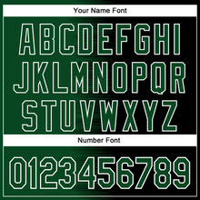 Load image into Gallery viewer, Custom Kelly Green Black-White Gradient Line Bomber Full-Snap Varsity Letterman Hoodie Jacket