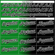 Charger l'image dans la galerie, Custom Grass Green Black-White Gradient Line Bomber Full-Snap Varsity Letterman Hoodie Jacket