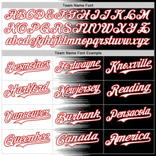 Load image into Gallery viewer, Custom White Black-Red Gradient Line Bomber Full-Snap Varsity Letterman Hoodie Jacket