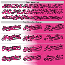 Load image into Gallery viewer, Custom White Pink-Black Gradient Line Bomber Full-Snap Varsity Letterman Hoodie Jacket