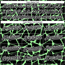 Charger l'image dans la galerie, Custom Black Pea Green-White Abstract Network 3D Pattern Design Bomber Full-Snap Varsity Letterman Hoodie Jacket