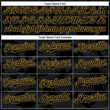 Load image into Gallery viewer, Custom Black Gray-Old Gold Curve Lines 3D Pattern Design Bomber Full-Snap Varsity Letterman Hoodie Jacket