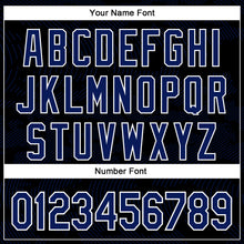 Load image into Gallery viewer, Custom Black Royal-White Curve Lines 3D Pattern Design Bomber Full-Snap Varsity Letterman Hoodie Jacket