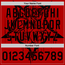 Load image into Gallery viewer, Custom Red Black Gothic Snake Grunge 3D Pattern Design Bomber Full-Snap Varsity Letterman Jacket