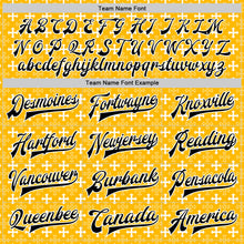 Load image into Gallery viewer, Custom Gold Black-White Gothic Crosses 3D Pattern Design Bomber Full-Snap Varsity Letterman Jacket