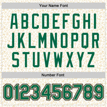 Charger l'image dans la galerie, Custom White Kelly Green Cream-Black Crosses 3D Pattern Design Bomber Full-Snap Varsity Letterman Jacket