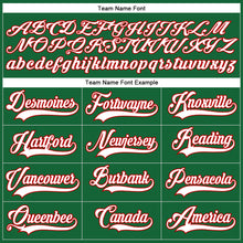 Load image into Gallery viewer, Custom Kelly Green White-Red Hockey Lace Neck Jersey