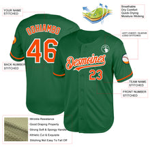 Load image into Gallery viewer, Custom Kelly Green Orange-White Mesh Authentic Throwback Baseball Jersey