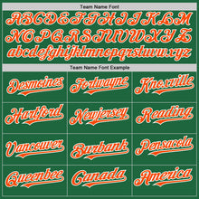Load image into Gallery viewer, Custom Kelly Green Orange-White Mesh Authentic Throwback Baseball Jersey