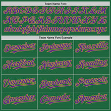 Load image into Gallery viewer, Custom Kelly Green Purple-Old Gold Mesh Authentic Throwback Baseball Jersey