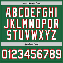 Load image into Gallery viewer, Custom Kelly Green White-Red Mesh Authentic Throwback Baseball Jersey