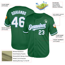 Load image into Gallery viewer, Custom Kelly Green White-Light Blue Mesh Authentic Throwback Baseball Jersey