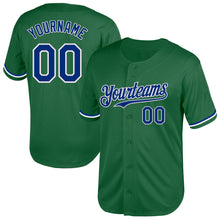 Load image into Gallery viewer, Custom Kelly Green Royal-White Mesh Authentic Throwback Baseball Jersey