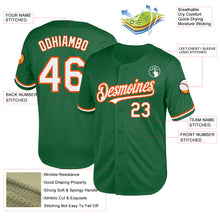 Load image into Gallery viewer, Custom Kelly Green White-Orange Mesh Authentic Throwback Baseball Jersey