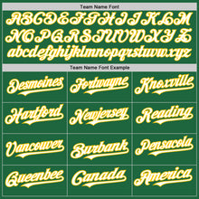 Load image into Gallery viewer, Custom Kelly Green White-Yellow Mesh Authentic Throwback Baseball Jersey