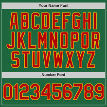 Load image into Gallery viewer, Custom Kelly Green Red-Gold Mesh Authentic Throwback Baseball Jersey
