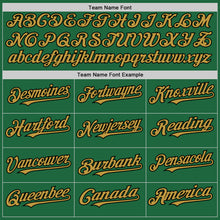 Load image into Gallery viewer, Custom Kelly Green Old Gold-Black Mesh Authentic Throwback Baseball Jersey