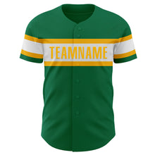 Laden Sie das Bild in den Galerie-Viewer, Custom Kelly Green White-Gold Authentic Baseball Jersey