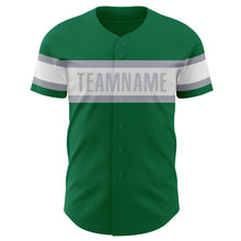 Load image into Gallery viewer, Custom Kelly Green White-Gray Authentic Baseball Jersey