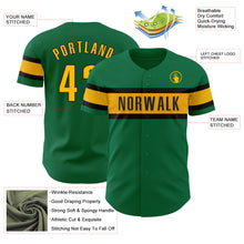 Load image into Gallery viewer, Custom Kelly Green Gold-Black Authentic Baseball Jersey