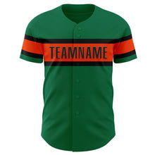 Load image into Gallery viewer, Custom Kelly Green Orange-Black Authentic Baseball Jersey