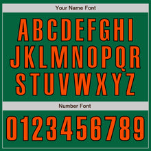 Load image into Gallery viewer, Custom Kelly Green Orange-Black Authentic Baseball Jersey