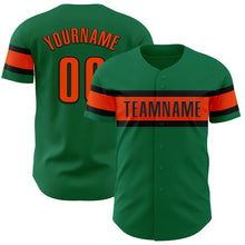 Load image into Gallery viewer, Custom Kelly Green Orange-Black Authentic Baseball Jersey