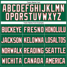 Load image into Gallery viewer, Custom Kelly Green White-Red Mesh Authentic Throwback Baseball Jersey