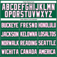 Load image into Gallery viewer, Custom Kelly Green White-Pink Mesh Authentic Throwback Baseball Jersey