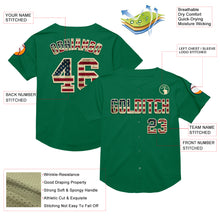 Load image into Gallery viewer, Custom Kelly Green Vintage USA Flag-Cream Mesh Authentic Throwback Baseball Jersey