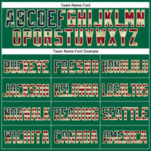 Load image into Gallery viewer, Custom Kelly Green Vintage USA Flag-Cream Mesh Authentic Throwback Baseball Jersey