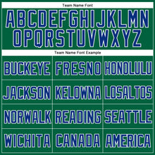 Laden Sie das Bild in den Galerie-Viewer, Custom Kelly Green Royal-White Mesh Authentic Throwback Baseball Jersey