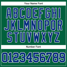 Laden Sie das Bild in den Galerie-Viewer, Custom Kelly Green Royal-White Mesh Authentic Throwback Baseball Jersey