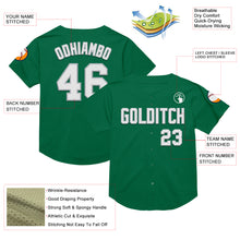 Load image into Gallery viewer, Custom Kelly Green White-Gray Mesh Authentic Throwback Baseball Jersey