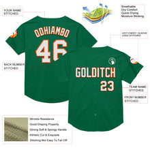 Load image into Gallery viewer, Custom Kelly Green White-Orange Mesh Authentic Throwback Baseball Jersey