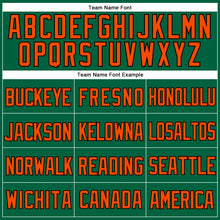 Load image into Gallery viewer, Custom Kelly Green Orange-Black Mesh Authentic Throwback Baseball Jersey