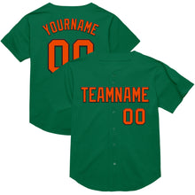 Load image into Gallery viewer, Custom Kelly Green Orange-Black Mesh Authentic Throwback Baseball Jersey